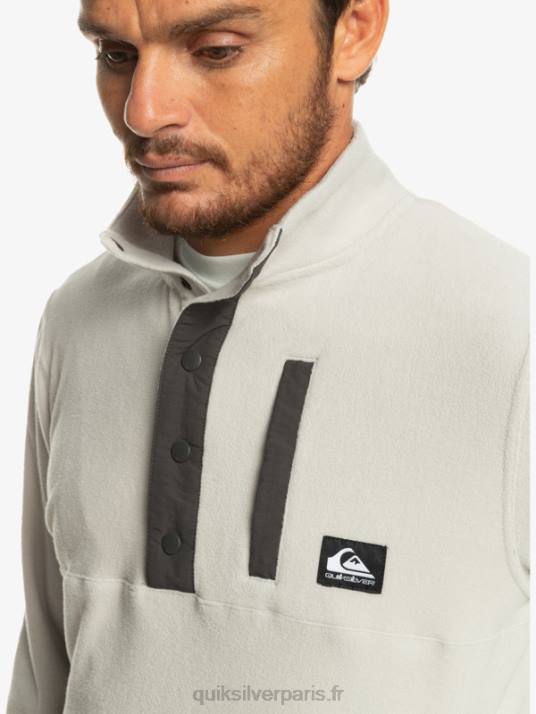 Hommes Quiksilver pull polaire no destination snap D6PT1039 gris violet