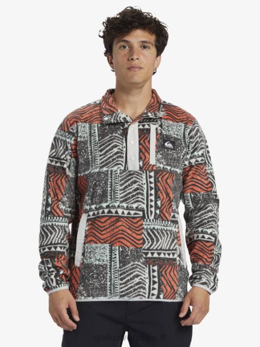 Hommes Quiksilver pull polaire no destination snap D6PT1041 saumon frais soufflé