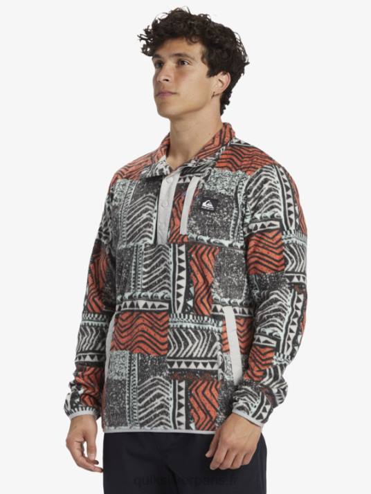 Hommes Quiksilver pull polaire no destination snap D6PT1041 saumon frais soufflé