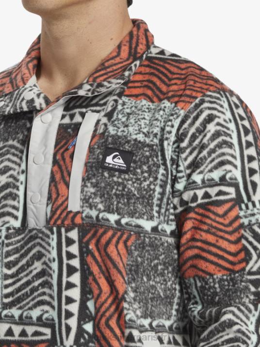 Hommes Quiksilver pull polaire no destination snap D6PT1041 saumon frais soufflé