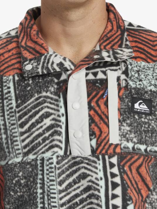 Hommes Quiksilver pull polaire no destination snap D6PT1041 saumon frais soufflé