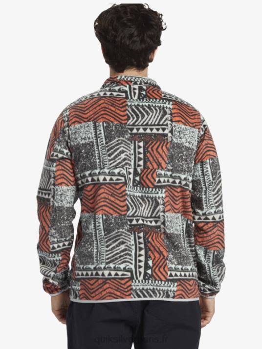 Hommes Quiksilver pull polaire no destination snap D6PT1041 saumon frais soufflé