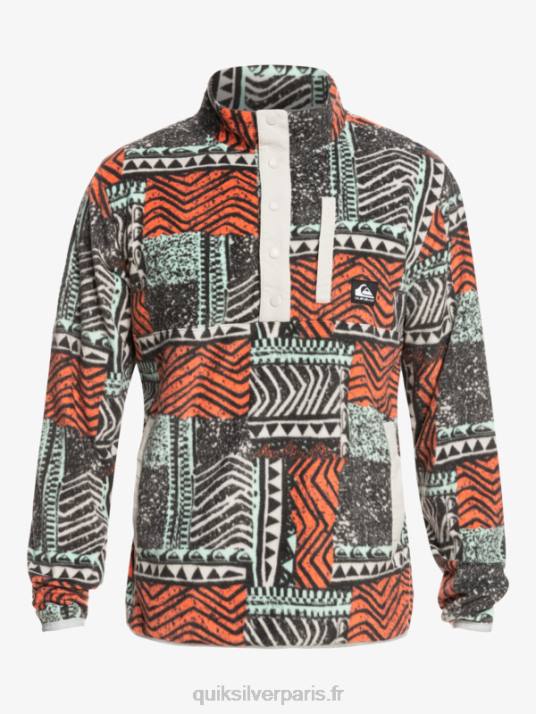 Hommes Quiksilver pull polaire no destination snap D6PT1041 saumon frais soufflé