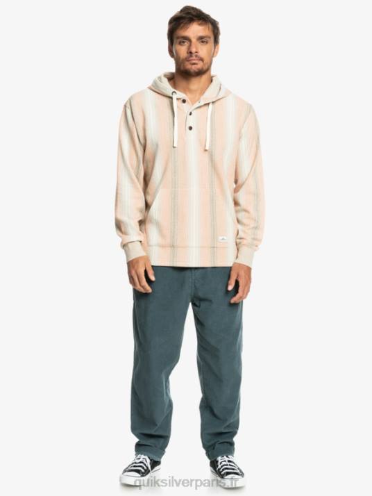 Hommes Quiksilver sweat à capuche baja henley D6PT1097 rayure baja praliné
