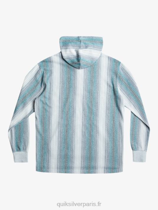 Hommes Quiksilver sweat à capuche baja henley D6PT1098 rayures baja bleu marocain