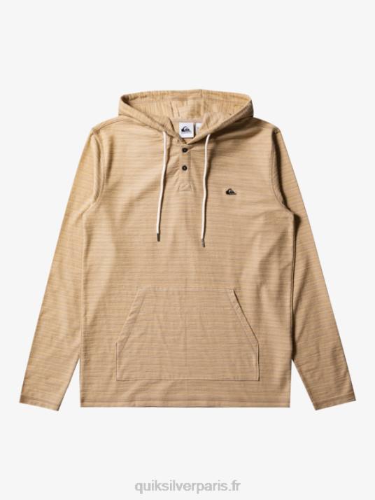 Hommes Quiksilver sweat à capuche carlton D6PT744 carlton taos rayure taupe