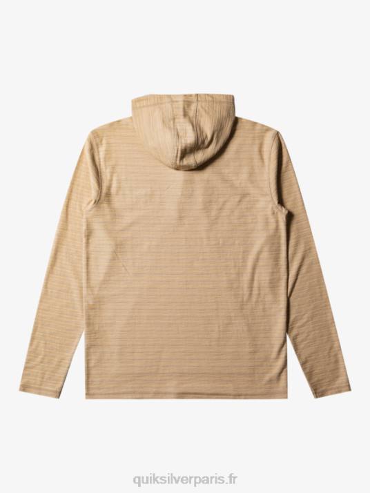 Hommes Quiksilver sweat à capuche carlton D6PT744 carlton taos rayure taupe