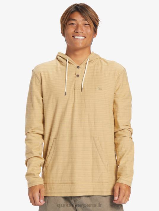 Hommes Quiksilver sweat à capuche carlton D6PT744 carlton taos rayure taupe
