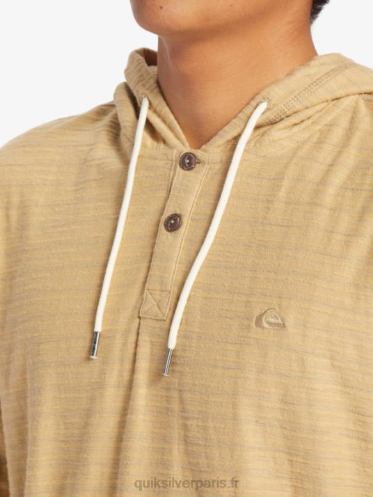 Hommes Quiksilver sweat à capuche carlton D6PT744 carlton taos rayure taupe