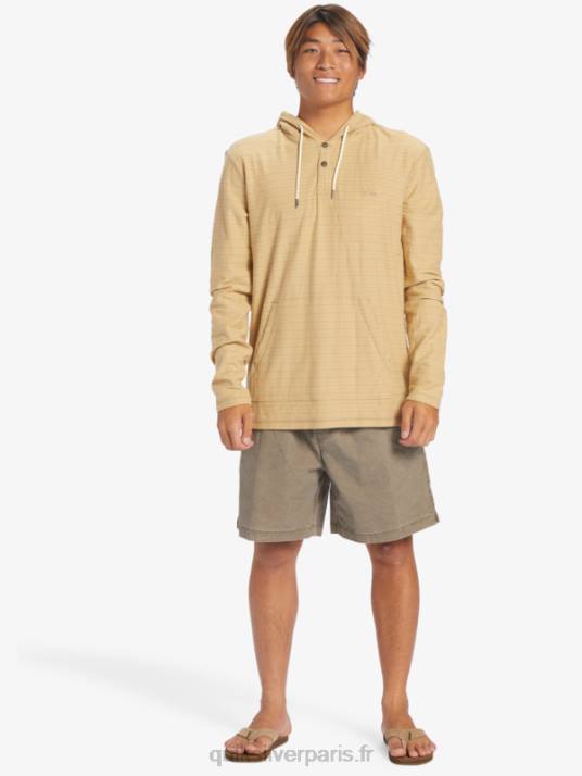Hommes Quiksilver sweat à capuche carlton D6PT744 carlton taos rayure taupe