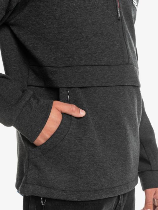 Hommes Quiksilver sweat à capuche demi-zip D6PT1370 bruyère fantôme