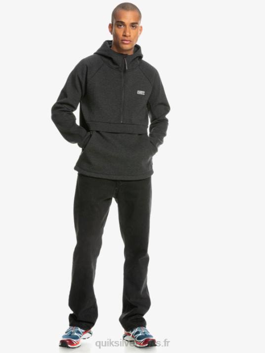 Hommes Quiksilver sweat à capuche demi-zip D6PT1370 bruyère fantôme