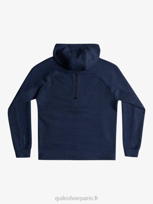 Hommes Quiksilver sweat à capuche demi-zip D6PT1371 insigne bleu chiné