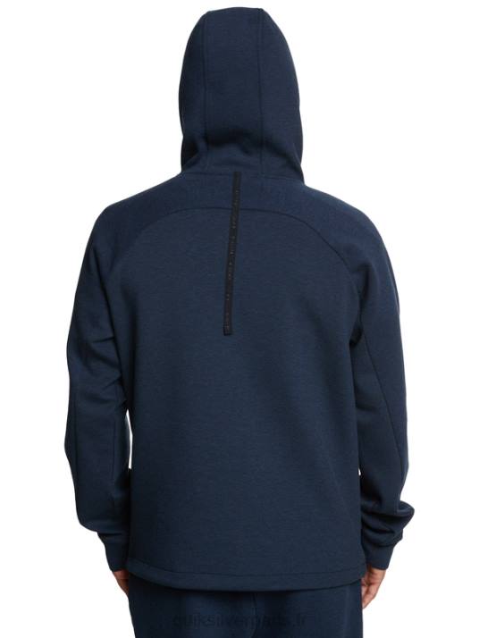 Hommes Quiksilver sweat à capuche demi-zip D6PT1371 insigne bleu chiné