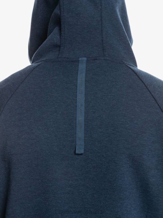 Hommes Quiksilver sweat à capuche demi-zip D6PT1371 insigne bleu chiné