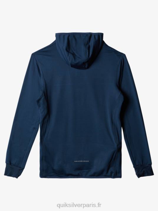 Hommes Quiksilver sweat à capuche en polaire à zip raide point D6PT1873 insigne bleu