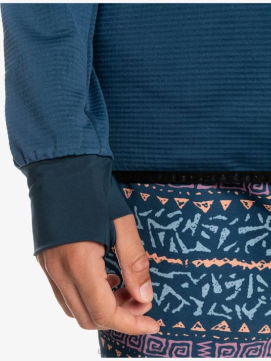 Hommes Quiksilver sweat à capuche en polaire à zip raide point D6PT1873 insigne bleu