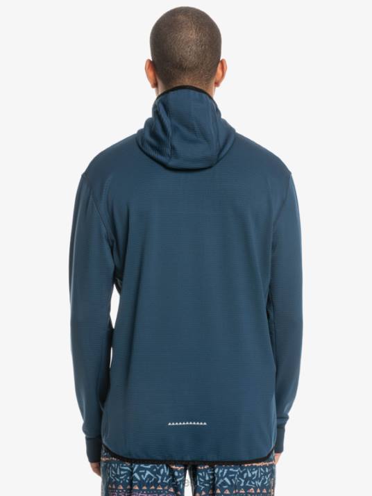 Hommes Quiksilver sweat à capuche en polaire à zip raide point D6PT1873 insigne bleu
