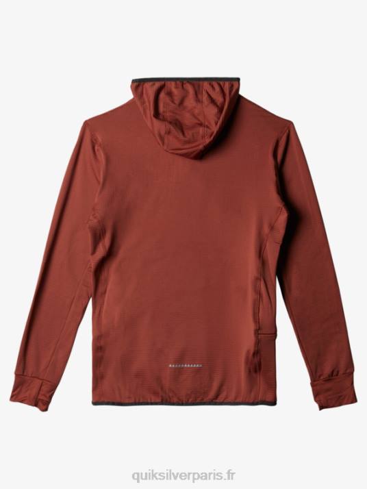 Hommes Quiksilver sweat à capuche en polaire à zip raide point D6PT1875 acajou