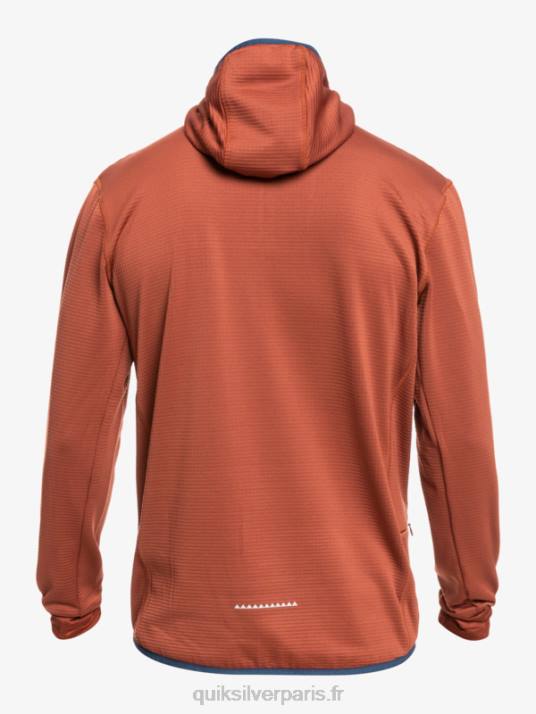 Hommes Quiksilver sweat à capuche en polaire à zip raide point D6PT1875 acajou