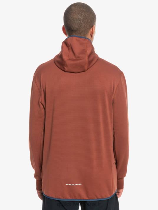 Hommes Quiksilver sweat à capuche en polaire à zip raide point D6PT1875 acajou
