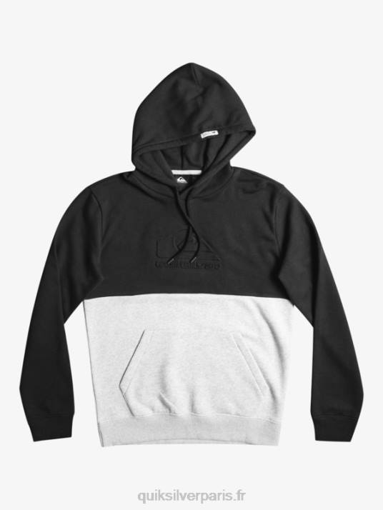 Hommes Quiksilver sweat à capuche en relief D6PT1681 noir