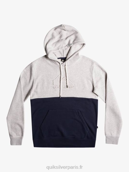 Hommes Quiksilver sweat à capuche en relief D6PT1682 gris clair chiné
