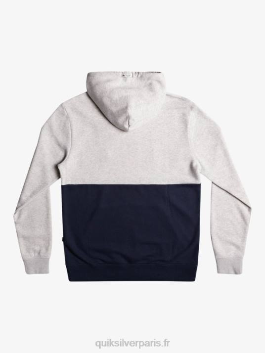 Hommes Quiksilver sweat à capuche en relief D6PT1682 gris clair chiné