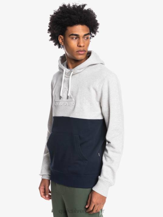 Hommes Quiksilver sweat à capuche en relief D6PT1682 gris clair chiné