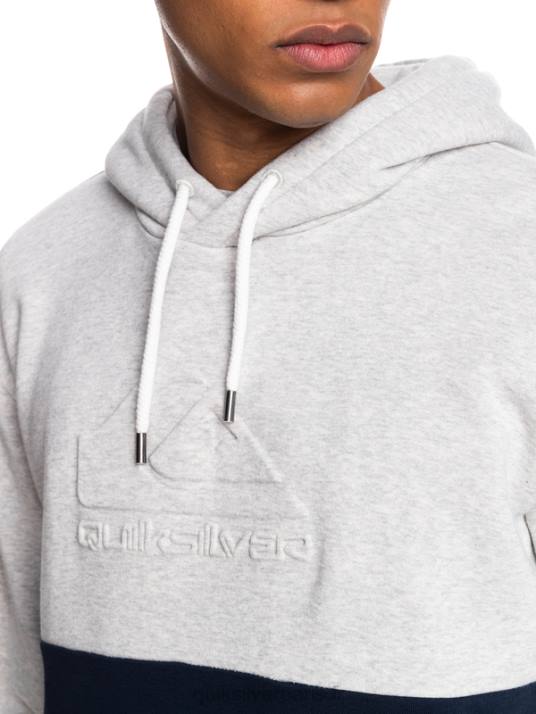 Hommes Quiksilver sweat à capuche en relief D6PT1682 gris clair chiné
