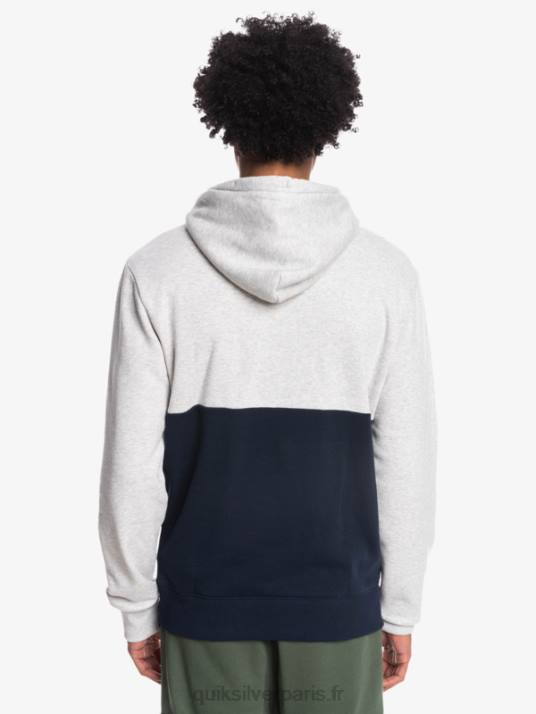 Hommes Quiksilver sweat à capuche en relief D6PT1682 gris clair chiné