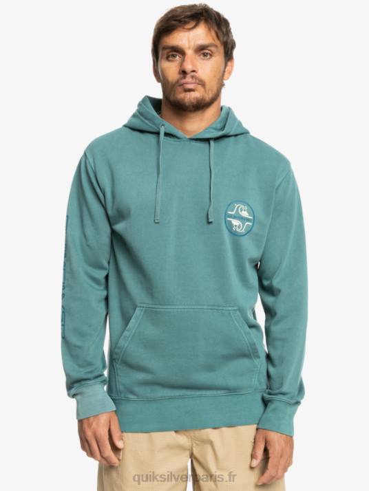Hommes Quiksilver sweat à capuche sweet as slab D6PT1220 bleu de bretagne