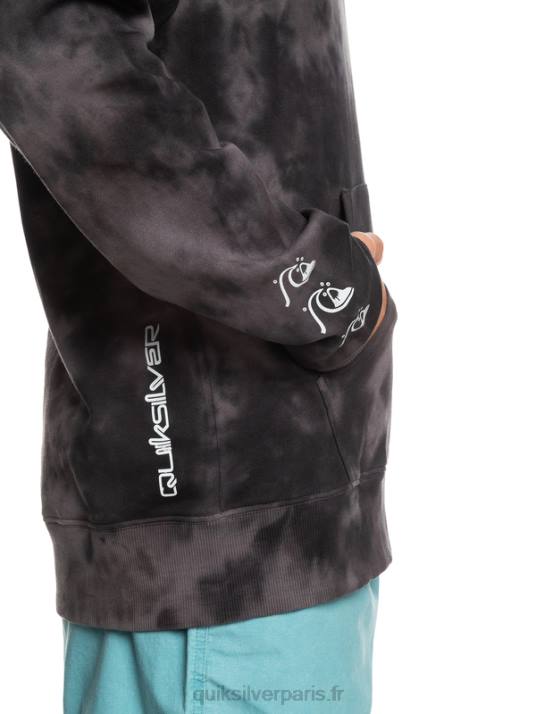 Hommes Quiksilver sweat à capuche tie-dye nuageux D6PT1503 teinture noire nuageuse
