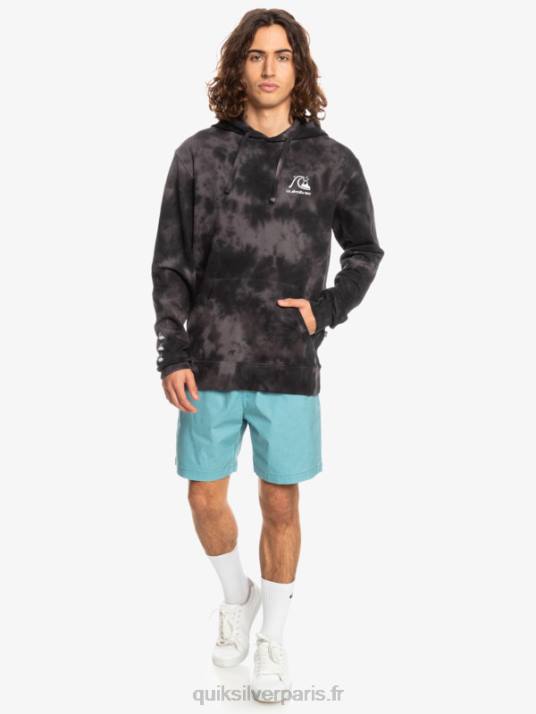Hommes Quiksilver sweat à capuche tie-dye nuageux D6PT1503 teinture noire nuageuse