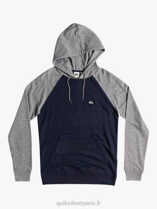 Hommes Quiksilver sweat à capuche zippé Essentials D6PT1514 gris clair chiné/noir