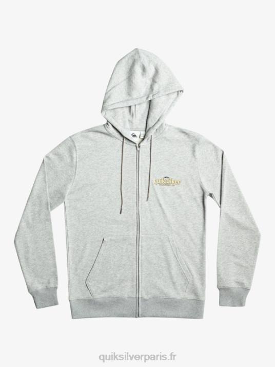 Hommes Quiksilver sweat à capuche zippé Words D6PT1148 gris clair chiné