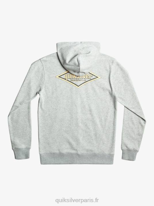 Hommes Quiksilver sweat à capuche zippé Words D6PT1148 gris clair chiné