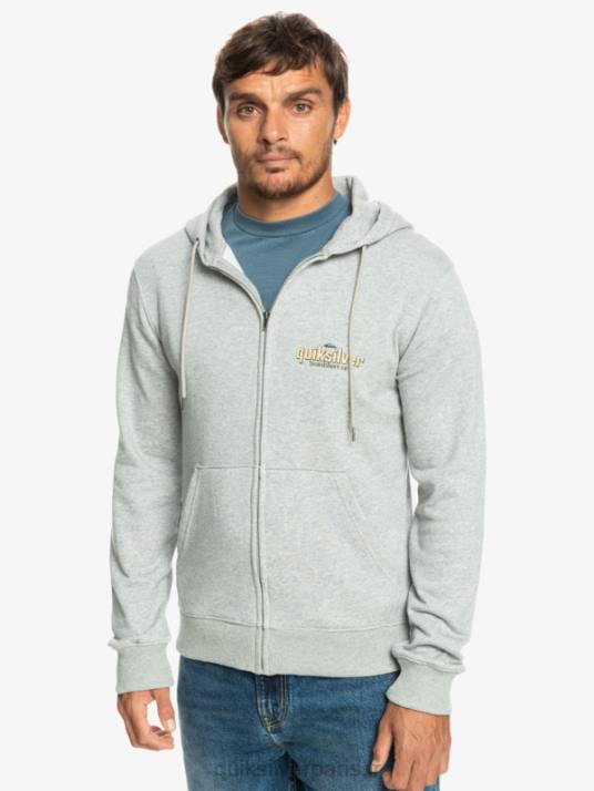 Hommes Quiksilver sweat à capuche zippé Words D6PT1148 gris clair chiné