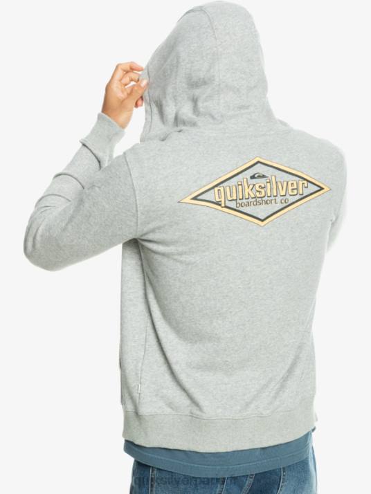 Hommes Quiksilver sweat à capuche zippé Words D6PT1148 gris clair chiné