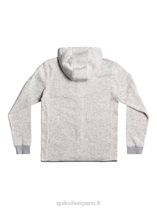 Hommes Quiksilver sweat à capuche zippé keller D6PT1479 gris clair chiné