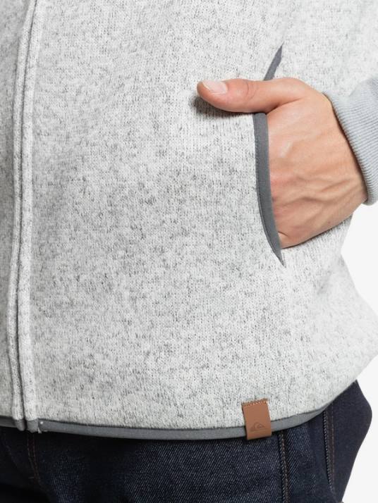 Hommes Quiksilver sweat à capuche zippé keller D6PT1479 gris clair chiné