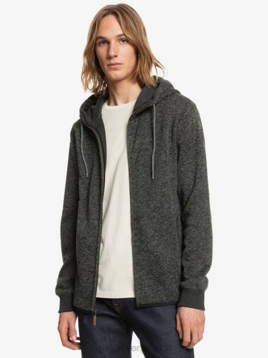 Hommes Quiksilver sweat à capuche zippé keller D6PT1480 chiné gris foncé