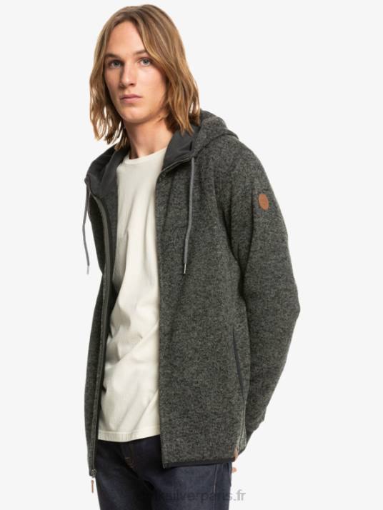 Hommes Quiksilver sweat à capuche zippé keller D6PT1480 chiné gris foncé