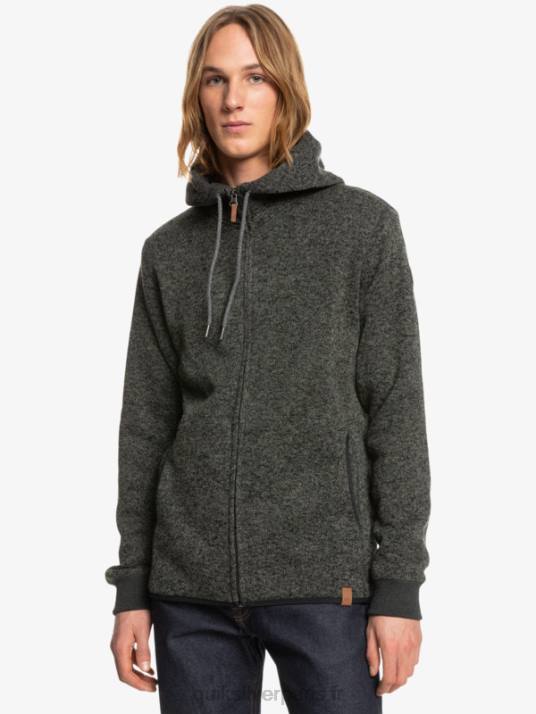 Hommes Quiksilver sweat à capuche zippé keller D6PT1480 chiné gris foncé