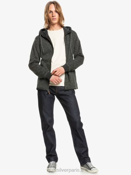 Hommes Quiksilver sweat à capuche zippé keller D6PT1480 chiné gris foncé