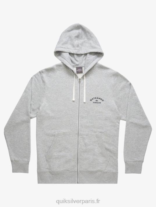 Hommes Quiksilver sweat à capuche zippé waterman after surf D6PT1419 gris clair chiné