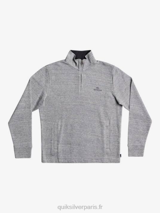 Hommes Quiksilver sweat col montant zippé pointsurf waterman D6PT1800 gris clair chiné