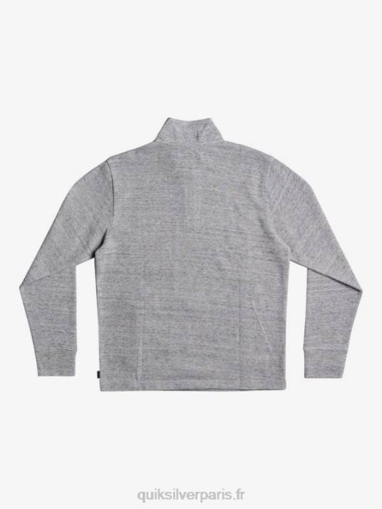 Hommes Quiksilver sweat col montant zippé pointsurf waterman D6PT1800 gris clair chiné
