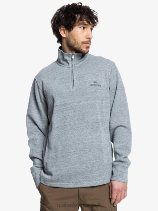 Hommes Quiksilver sweat col montant zippé pointsurf waterman D6PT1800 gris clair chiné