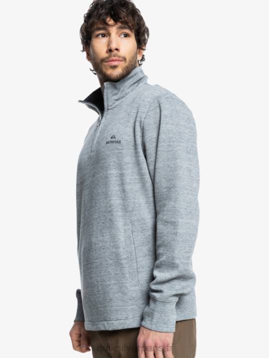 Hommes Quiksilver sweat col montant zippé pointsurf waterman D6PT1800 gris clair chiné